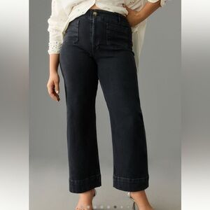 The Colette High-Rise Crop Wide-Leg Jeans by Maeve